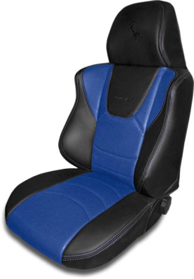 Авточехол  "PILOT B"  RECARO PLUS  Экокожа  Черный-Синий  (разд. подголовник) ТМ Петров